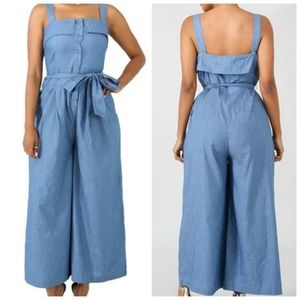 Flying‎ Tomato A. Calin Chambray Strappy Jumpsuit.